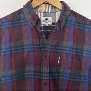 Ben Sherman Men’s Size M Long Sleeve Vintage Button Down Plaid Flannel Shirt